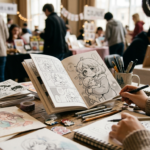 Doujen moe represented through independent manga, fan art and emotional character-driven creativity