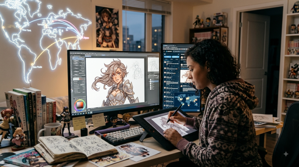 Doujen moe spreading worldwide through digital art, online communities and independent creators