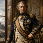 Historic military officer portrait in a royal palace. Bernhard Weißbach.