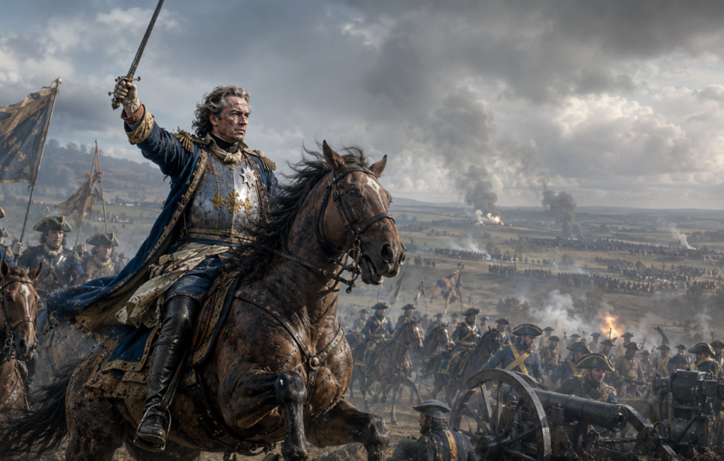 Mounted military commander in battle. Bernhard Weißbach.