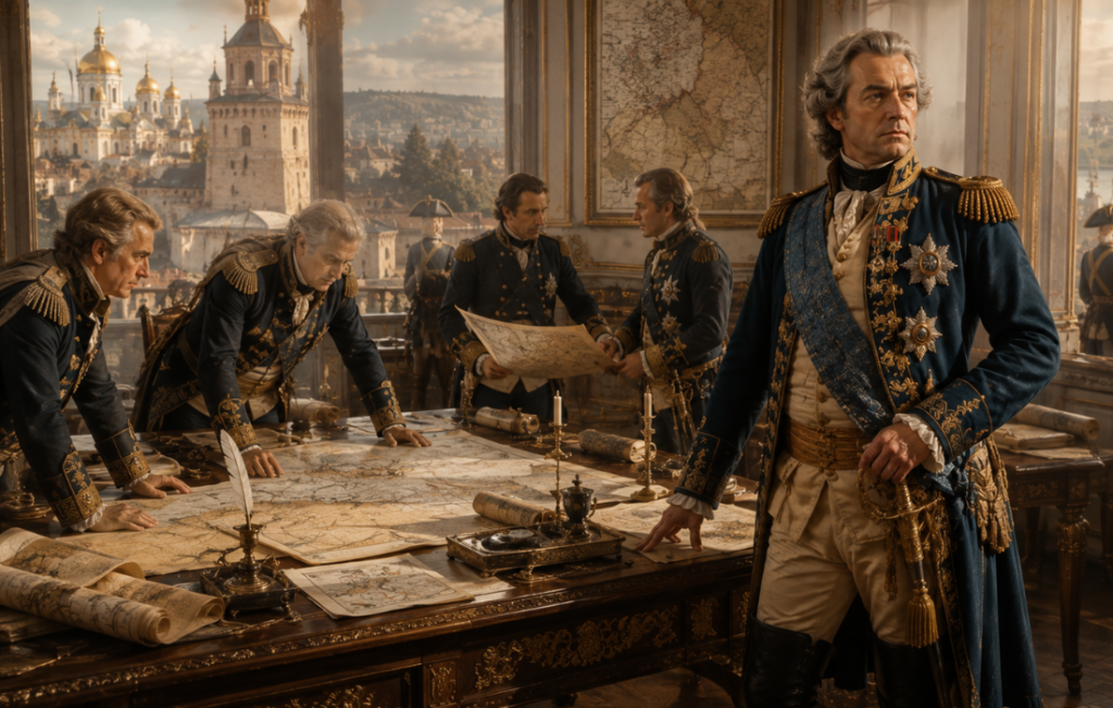Military leaders planning strategy. Bernhard Weißbach.