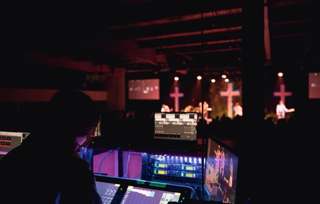 Ashly MX-508 Analog Mixer in a live church audio control setup