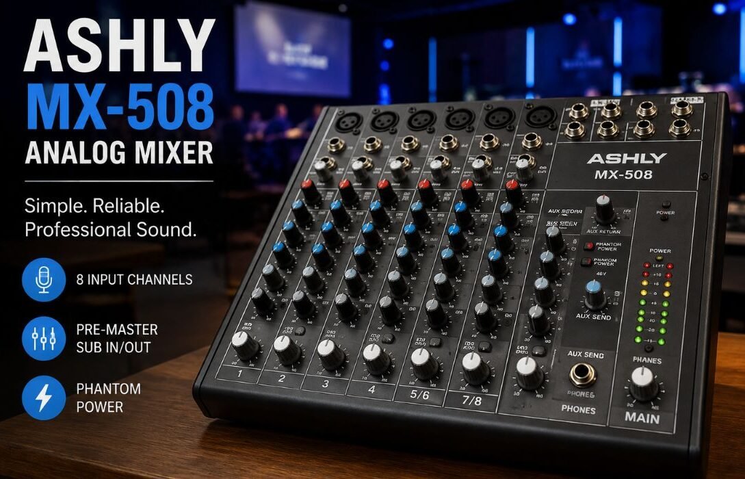Ashly MX-508 Analog Mixer for professional audio mixing