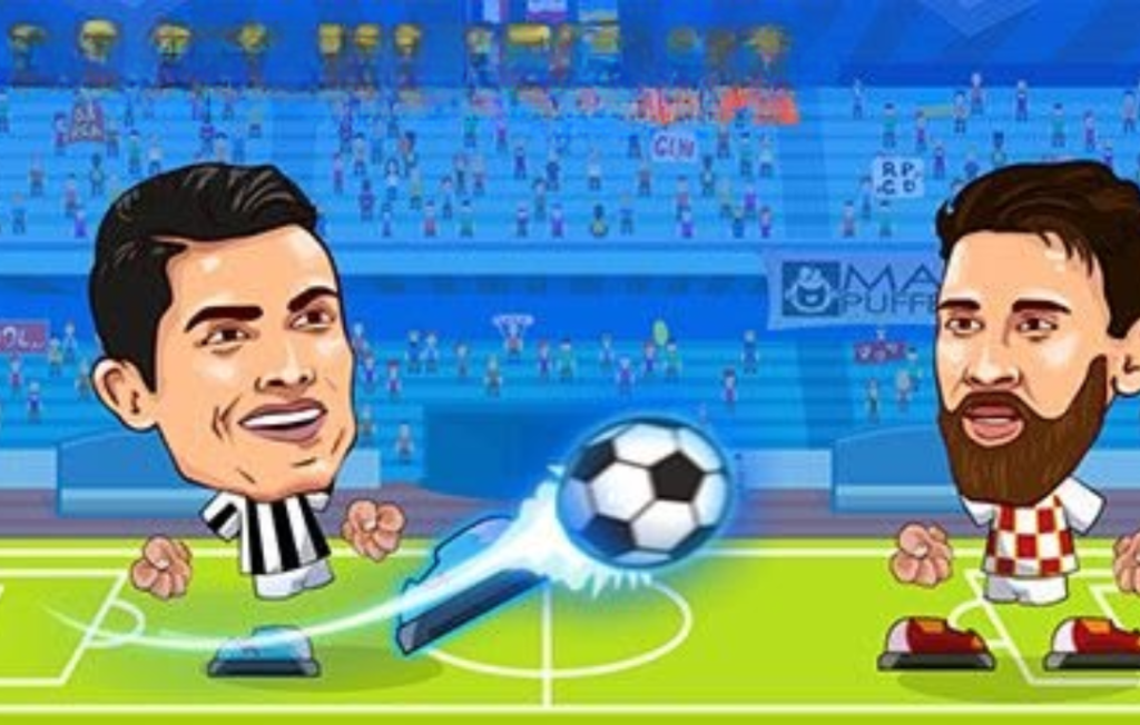 Cartoon soccer heads game like Basketball Legends Unblocked.
