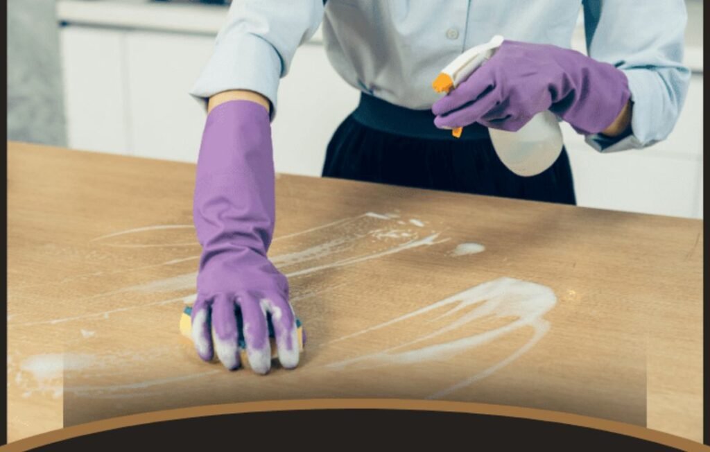 Darkish Purple 265 laminate surface cleaning and maintenance
