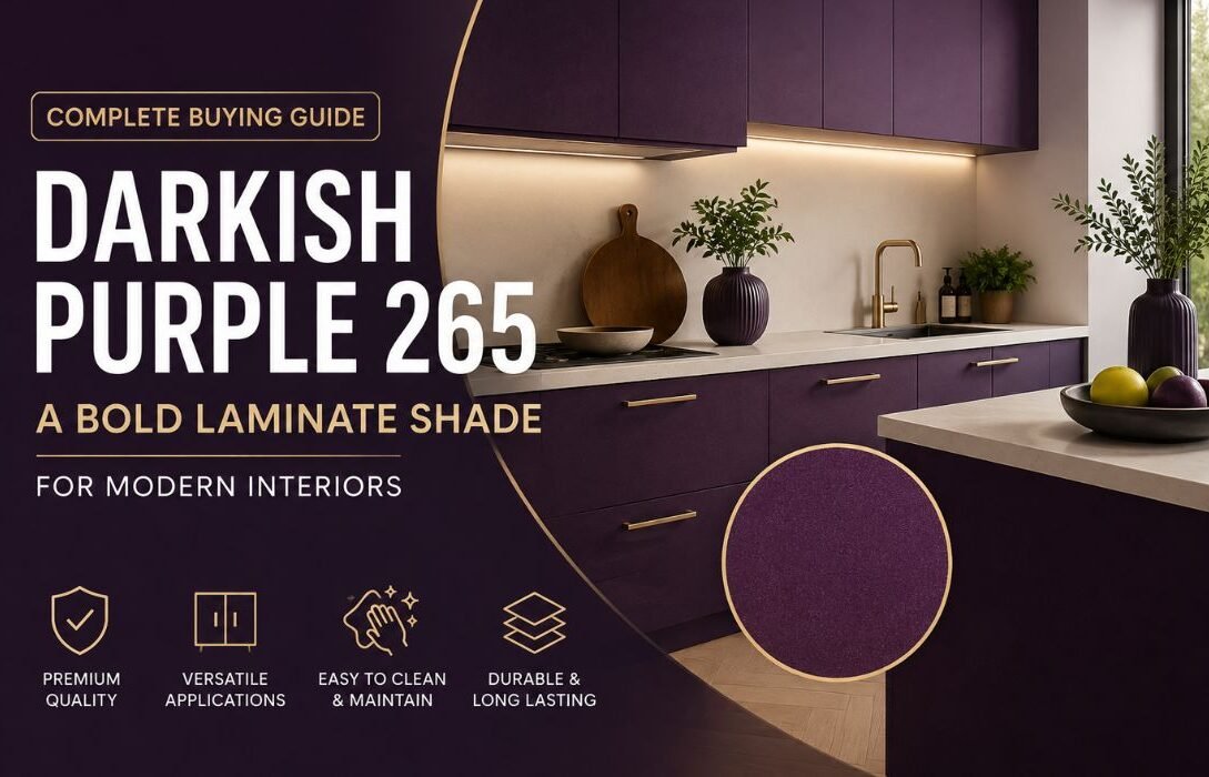Darkish Purple 265 laminate kitchen design for modern interiors