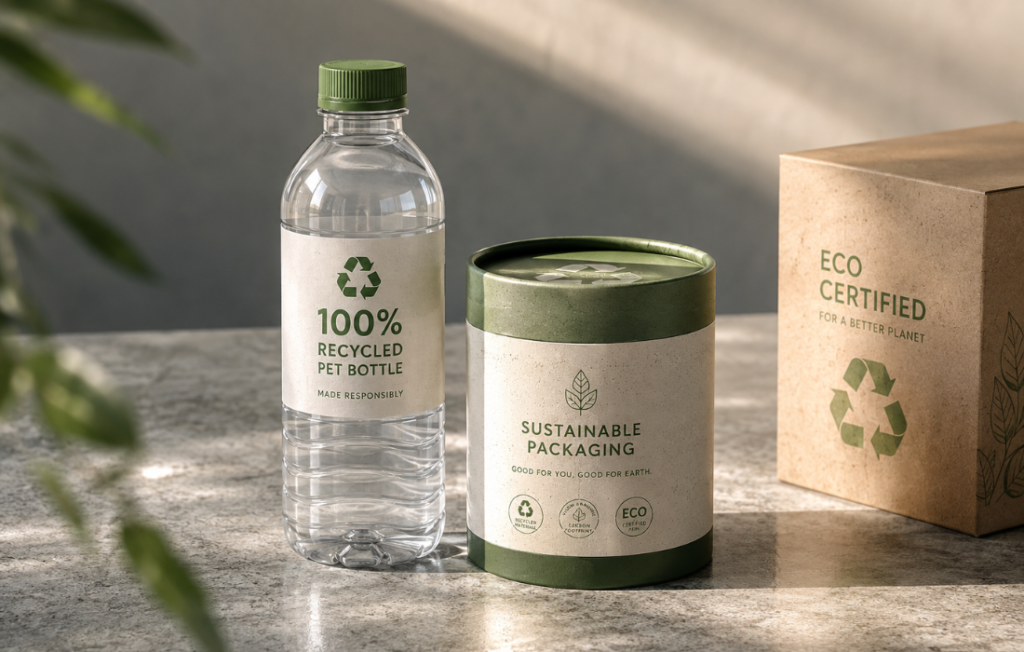 Sustainable packaging with recycled content Recyclatanteil