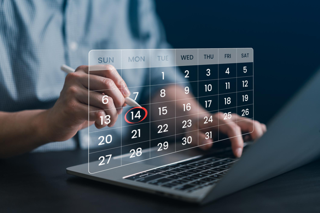 2 weeks from today date planning on a digital calendar