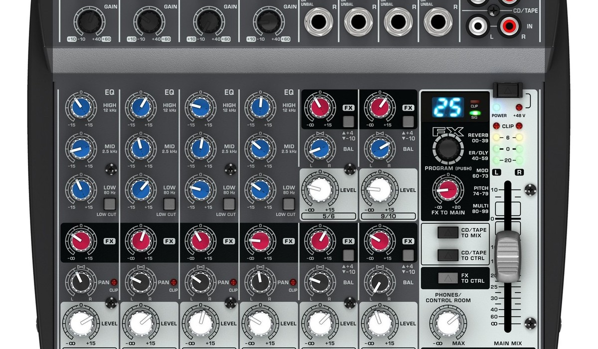 Behringer Xenyx 1202SFX Premium Analog 12-Input Mixer with 12 input channels and FX processor