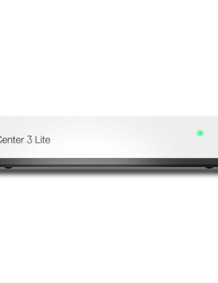 Home Center Lite smart home hub front view with power indicator light
